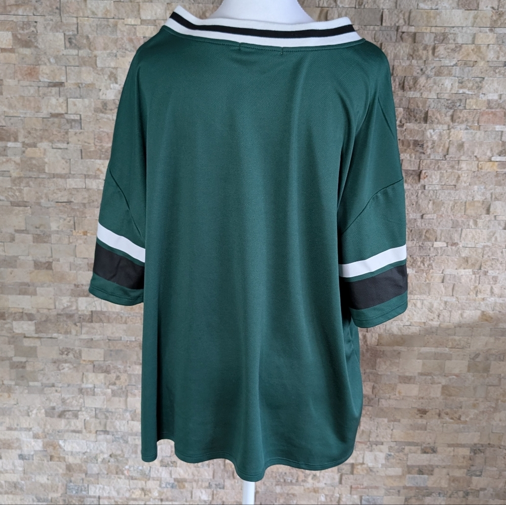NYC Streetwear City Retro Green Jersey Grunge Indie Sleaze Acubi Basketball Sz L image 4